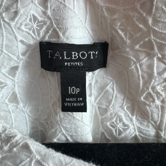 Talbots Petites White Lace Short Sleeve Sheath Dress 10P - Picture 4 of 6